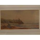 B D Knox, signed and dated 1876, pair of watercolours, Coastal scenes, 7 x 14ins