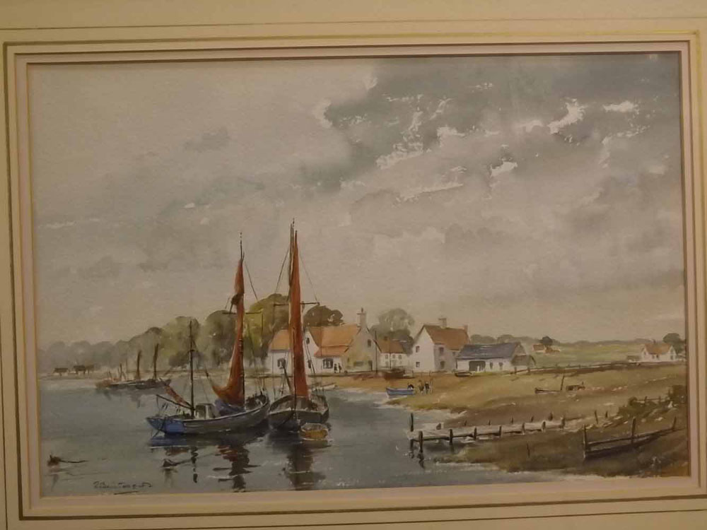 Robin Toogood, signed pair of watercolours, "Suffolk Creek" and "The Avon at Tewkesbury", 12 x 18ins