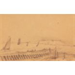 ATTRIBUTED TO ROBERT BAGGE SCOTT (1849-1925) Overstrand pencil drawing 4 x 6 ins Provenance: