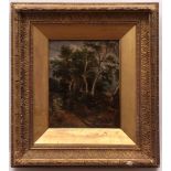 ATTRIBUTED TO THOMAS CHURCHYARD (1798-1865) Wooded landscape oil on panel 10 x 8ins