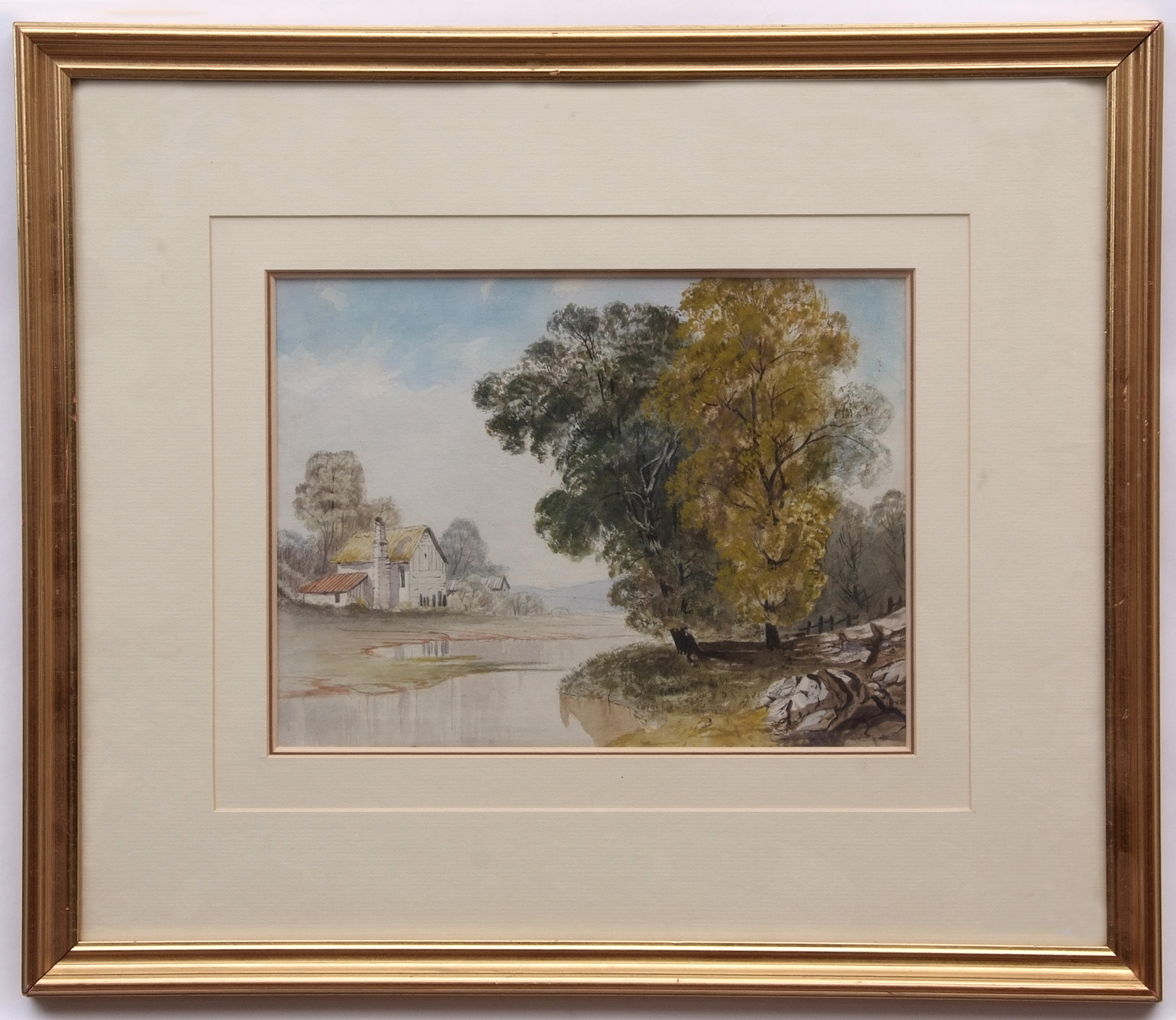 ATTRIBUTED TO JAMES STARK (1794-1859) River cottage circa 1835 watercolour 9 x 12ins - Image 2 of 2