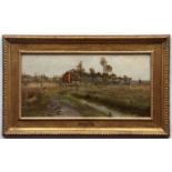 THOMAS FREDERICK GOODALL (1856-1936) Norfolk Broadland scene oil on canvas, signed and dated 1882