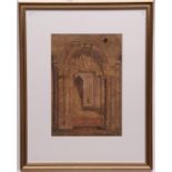 DAVID HODGSON (1798-1864) Friar s Entrance, Ely Cathedral watercolour 16 x 11 ins