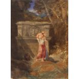 JOHN SELL COTMAN (1782-1842) Italian peasant at a fountain, in the valley of Corriati watercolour