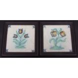 Two dutch delft framed tiles, 6 1/4ins