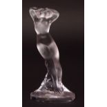 Lalique model of a nude dancer circa 1970s, from The Danseuse Series, frosted figure on a clear