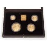 UK QEII 1992 Britannia gold proof set, cased with certificate