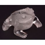 Frosted glass Lalique Gregoire frog, 3 1/2 ins high