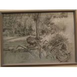 Unsigned pastel drawing, inscribed verso, 'My garden', 11 x 16ins