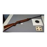 Weihrauch air rifle, .177 calibre, 43ins long overall together with small selection of targets
