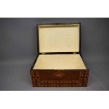 Victorian parquetry inlaid workbox, 11ins wide