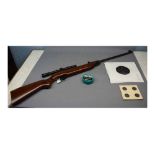 Weihrauch air rifle, model HW50 with 4x15 telescopic sight, .177 calibre, 43ins long overall