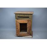 Vintage oak small letter box, 12ins