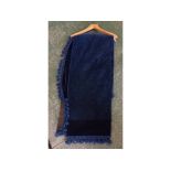 Blue wool throw or rug