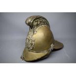 Vintage brass helmet, 14ins long