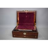 Victorian rosewood writing box