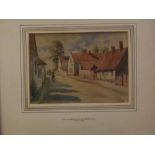 Follower of Sir Alfred Munnings, bears signature, watercolour, A Village Street, 6 x 9ins