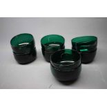 Eight assorted Bristol green finger bowls, each 5ins diam