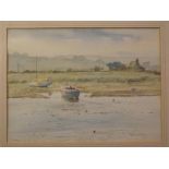 Mark Gibbons, signed pair of watercolours, "Low Tide Topsham" and "The River Exe Near Exeter", 10