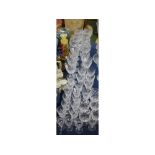 Large quantity of 20th century cut glass wares to include 9 clear Hock glasses, set of 6 cut glass