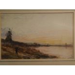 William Freeman, signed and dated 1915, watercolour, Figure in Lakeland landscape, 9 1/2 x 15ins