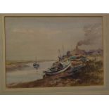 J S Webster, signed watercolour, North Norfolk estuary, 10 x 14 1/2 ins