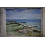 Felix Bernasconi, signed pair of oils on board, View of Cromer, 14 x 18ins (2)