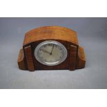 Walnut cased 8-day mantel clock, 8ins tall