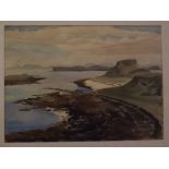 Susan Lascelles, signed and dated 1970, watercolour, Coastal view, 12 x 16ins