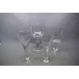 Mixed Lot: four 19th and 20th century large commemorative glasses to include a George IV etched