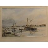 Robert Horne, signed group of 3 watercolours, "Fishermen Boats & Huts, Southwold", Brancaster