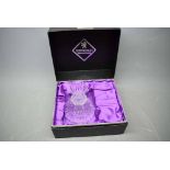 Boxed Edinburgh Crystal candlestick in the form of a thistle with a cylindrical cut glass foot, 4