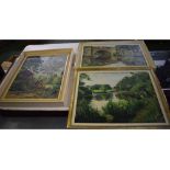 Marjorie Neden, group of three signed oils on board, Landscape studies, assorted sizes (3)