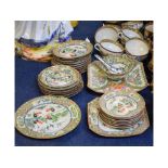 Mixed Lot: 20th century Chinese famille verte decorated tea set with painted scenes of chickens