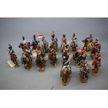 Seventeen painted Del Prado officers and Cavalry men on horseback (17)