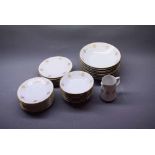 Noritake sovereign part tea set, model no 6808, comprising 8 bowls, 8 smaller bowls, 7 side plates