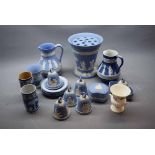 Mixed Lot: quantity of Wedgwood blue jasperwares to include a flower vase, a jug, six assorted table