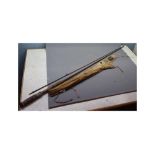 Vintage cane Hardy Bros Alnwick fishing rod and case