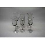 Set of six Wedgwood champagne glasses with etched stamp to foot of Wedgwood A/1 (6)