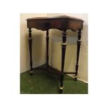 Aesthetic period maple wood and ebonised work table with lift up lid, revealing an open well on