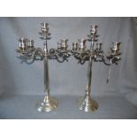 Pair of electroplated five light candelabra, 57Hcm