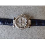 Chopard gentleman's diamond & sapphire 'Imperiale' chronograph wrist watch with baton lugs and