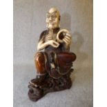 Chinese soapstone Lohan on stand
