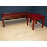 2 Chinese redwood coffee tables