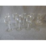 8 mixed wine glasses in barley twist decoration