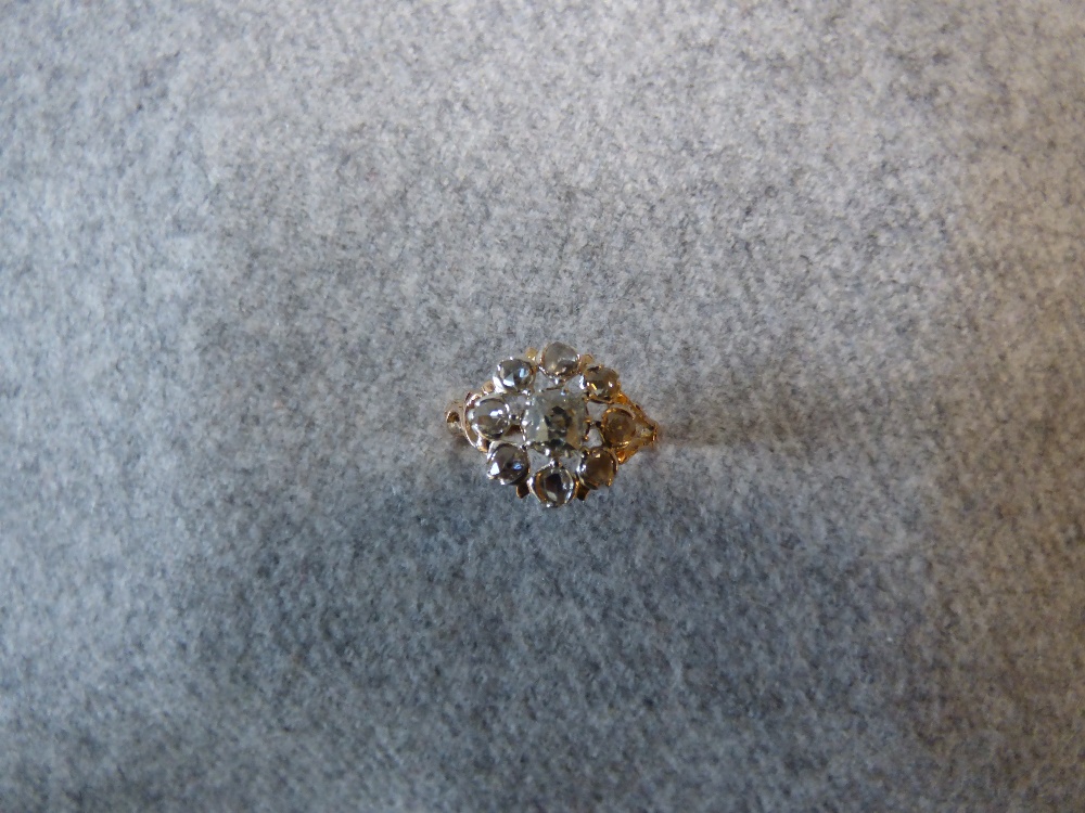 Diamond cluster ring, in the Victorian style, the central old cut brilliant of approx. 0.4cts, - Image 5 of 6