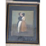 Hogarth framed oil paining oil painting portrait of a colonial master and servant, 24x20