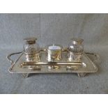 Hallmarked silver ink stand by Mappin & Webb of Sheffield 18ozt