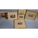 Large qty of named views engraved prints, mostly framed with some loose