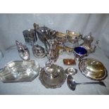 Qty of electroplated wares, including a tea caddy, a coffee pot, a three piece tea service and other